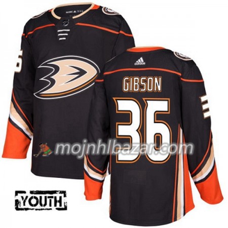 Dresovi Anaheim Ducks John Gibson 36 Adidas 2017-2018 Crna Authentic - Dječji